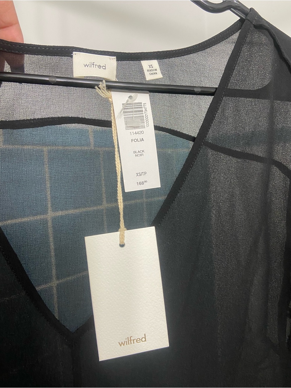Aritzia Black Long Sleeve Sheer Dress - Picture 5 of 5